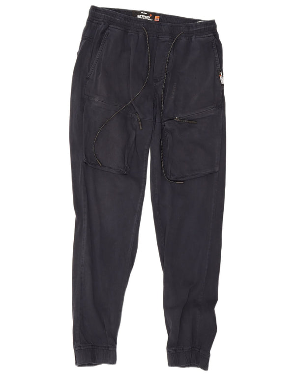 Superdry Pantalon Cargo Joggers Homme W30 L32 Bleu Marine Coton