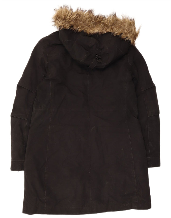 Marks & Spencer Manteau à capuche pour femme UK 12 Medium Noir Polyester