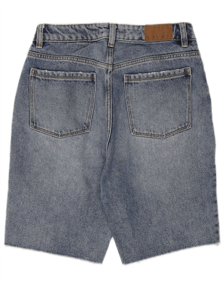 SUPERDRY Short en Jean Femme W26 Petit Bleu Coton