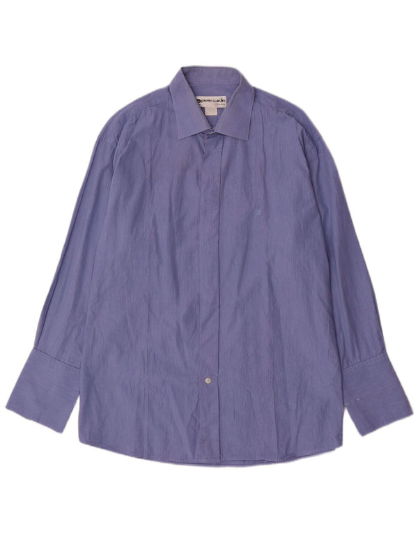 PIERRE CARDIN Chemise formelle homme taille 17 XL bleu à fines rayures