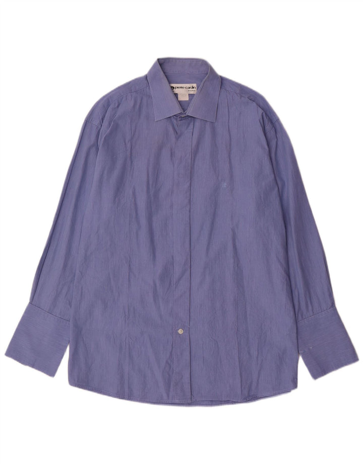 PIERRE CARDIN Chemise formelle homme taille 17 XL bleu à fines rayures