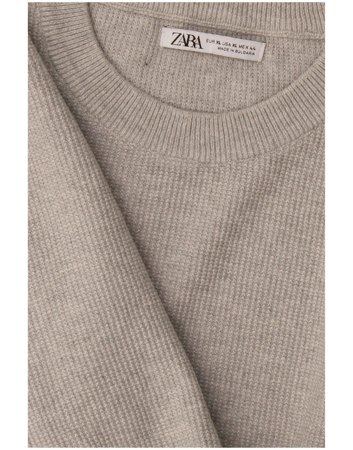 Zara Pull ras du cou pour femme UK 18 XL Gris