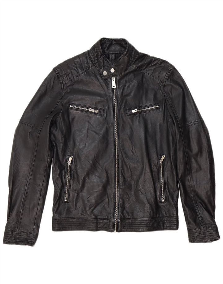 Conbipel Blouson Motard En Cuir Femme IT 46 Grand Cuir Noir