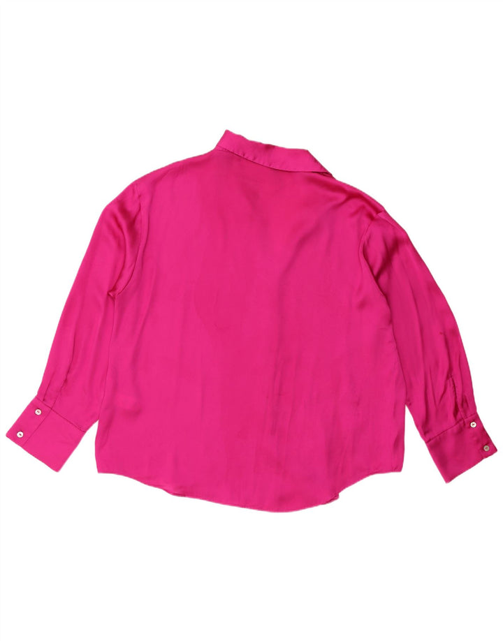 Zara Chemise Chemisier Femme UK 20 2XL Rose Polyester