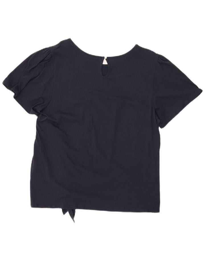 NAUTICA Chemisier à nouer sur le devant pour femme UK 18 XL en coton bleu marine