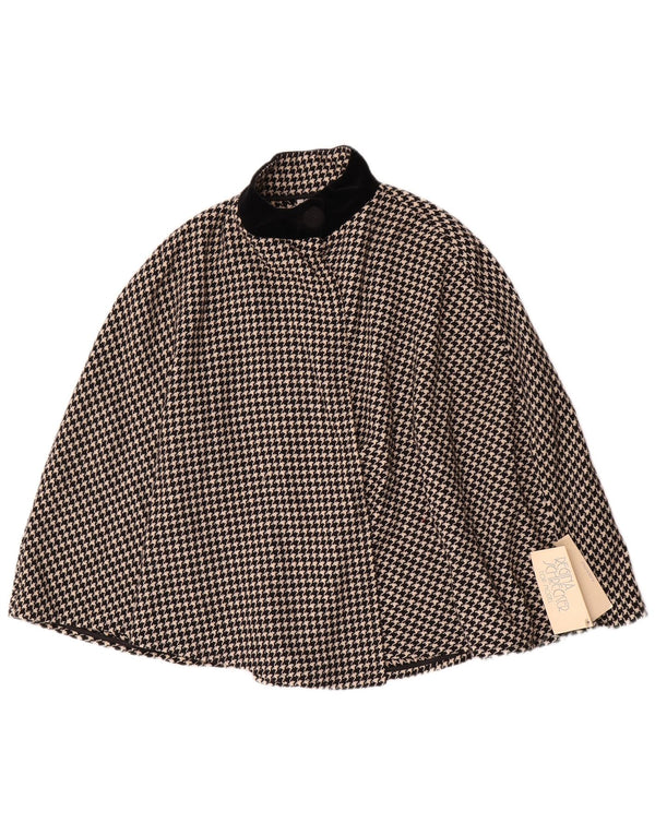 Regina Schrecker Manteau Poncho Femme IT 42 Laine Pied-de-Poule Noir Moyen