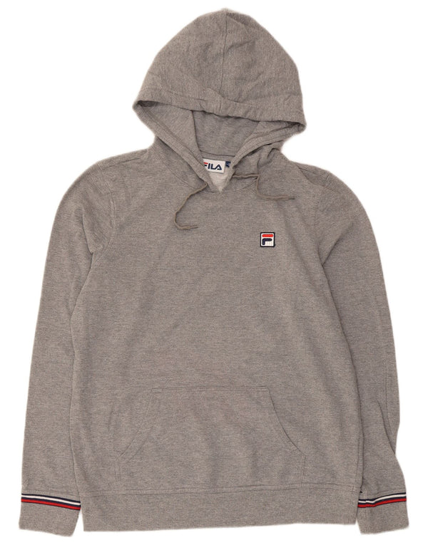Fila Pull à capuche pour femme UK 16 Large Gris Rayé Coton