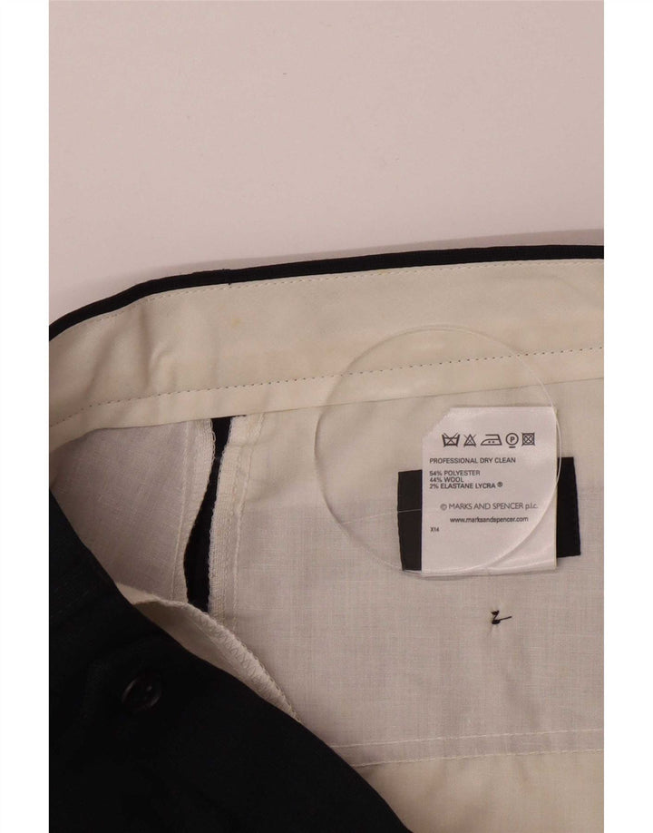 Marks & Spencer Pantalon de costume pour homme W34 L33 Bleu marine Polyester