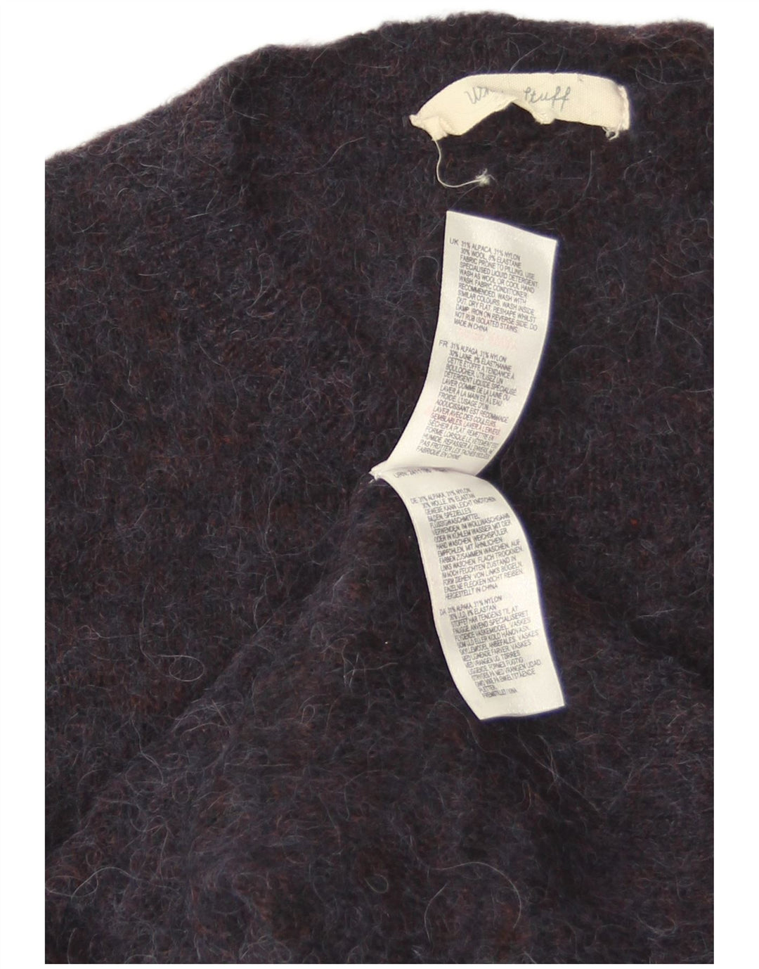 White Stuff Pull graphique à col rond pour femme UK 10 Small Bleu marine