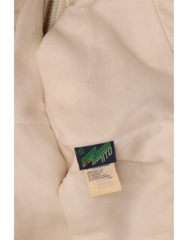 Veste de ski à capuche femme vintage EU 42 Grand Bleu Colorblock Polyester