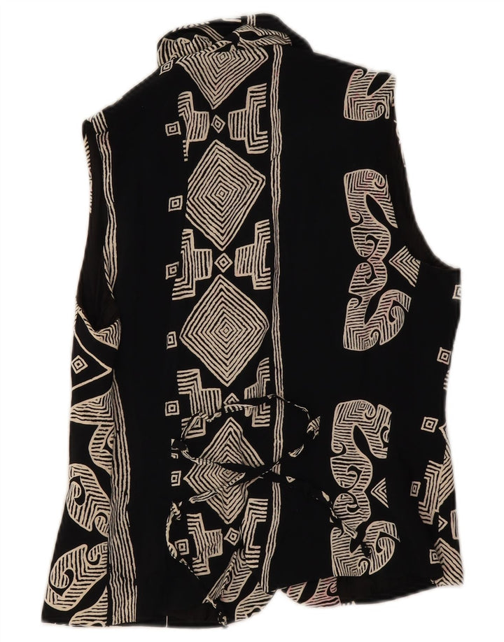 gilet femme vintage UK 8 Petit Noir Géométrique
