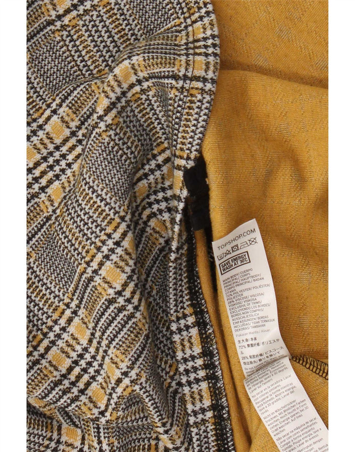 Topshop Mini jupe femme UK 8 Small W28 gris à carreaux en polyester