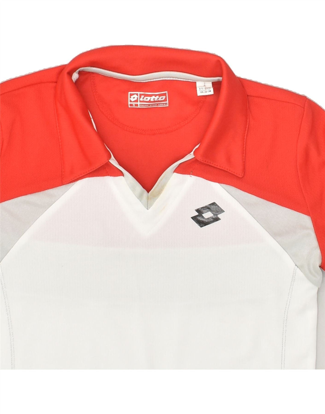 LOTTO Boys Polo Shirt 9-10 Years Small  Red Colourblock Polyester | Vintage Lotto | Thrift | Second-Hand Lotto | Used Clothing | Messina Hembry 