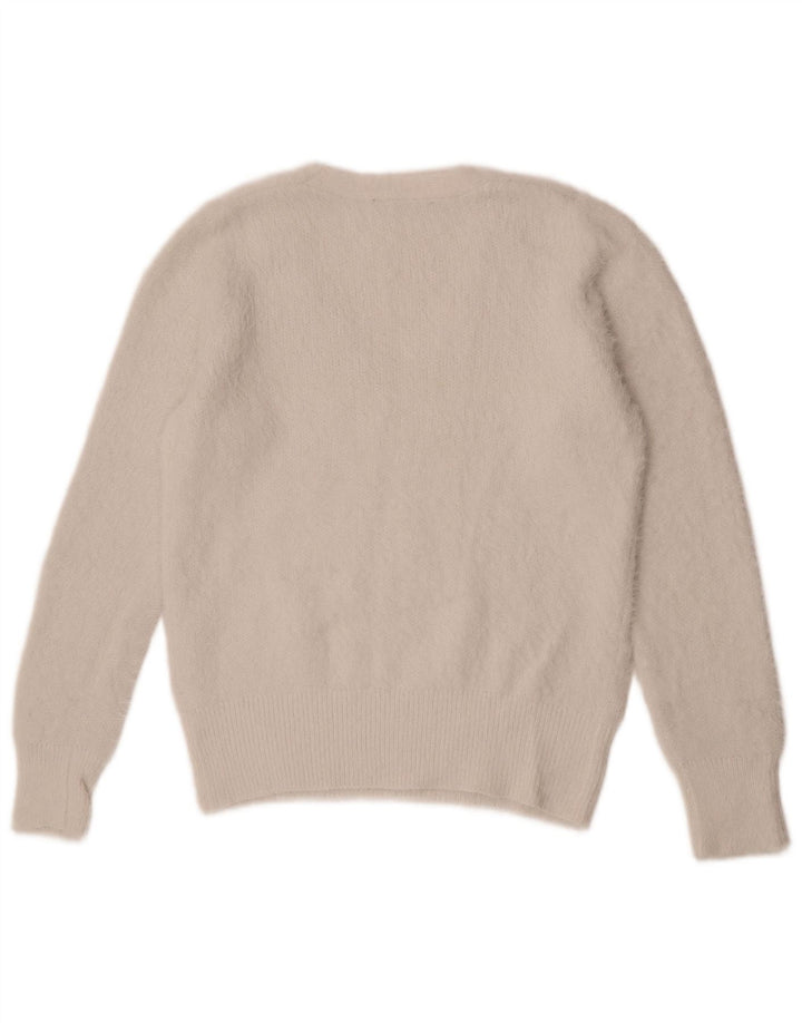 Marks & Spencer Pull col en V pour femme UK 12 Medium Off White