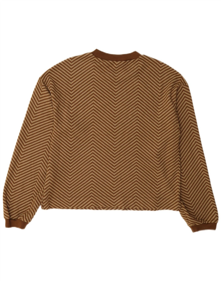 Marks & Spencer Pull à col rond pour femme UK 12 Chevron marron moyen