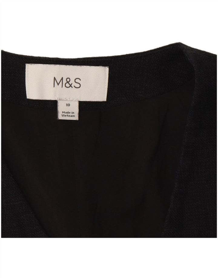 Marks & Spencer Gilet court pour femme UK 10 Petit lin noir
