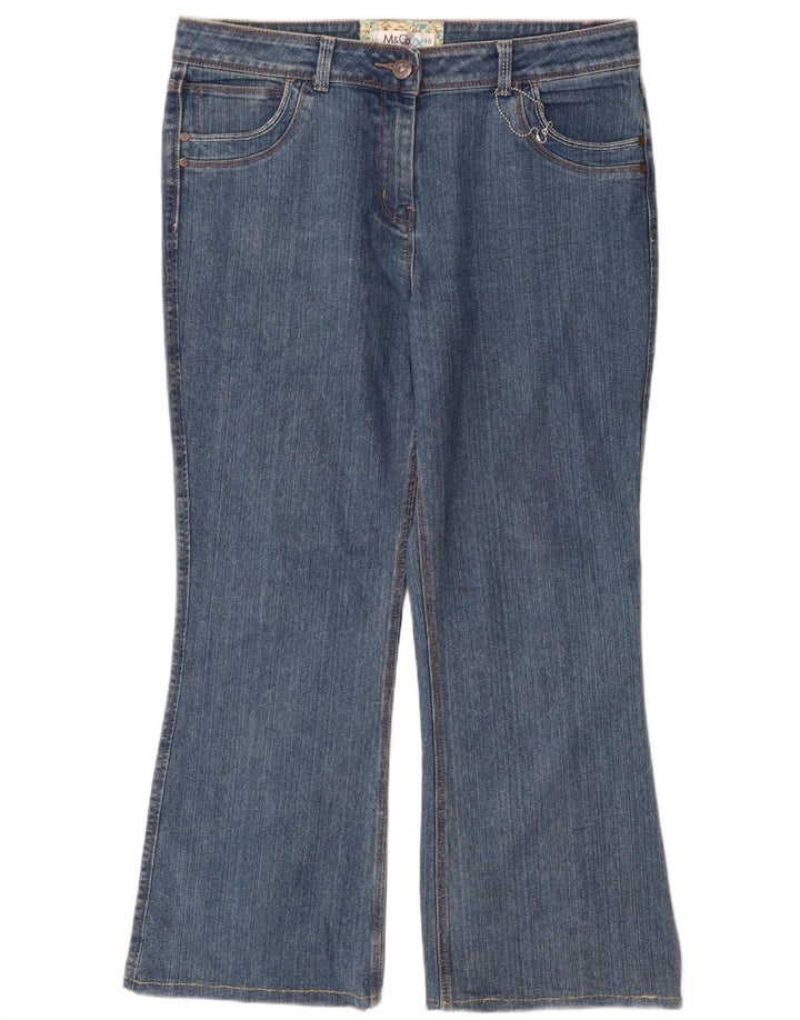 M&Co Jean Bootcut Femme UK 16 Large W34 L29 Bleu Coton