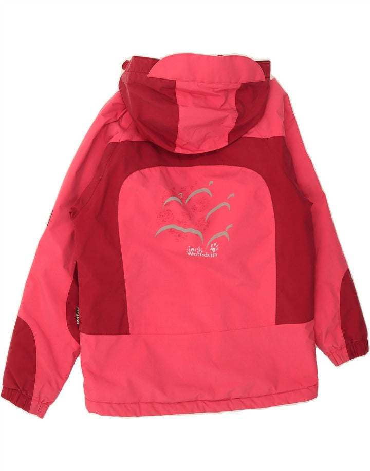 JACK WOLFSKIN Womens Windbreaker Jacket UK 38 Medium Pink Colourblock Vintage Jack Wolfskin and Second-Hand Jack Wolfskin from Messina Hembry 