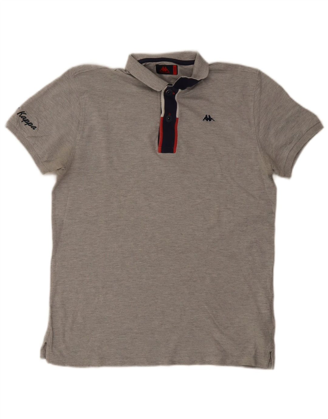 Kappa Polo Homme Large Gris Colorblock Coton