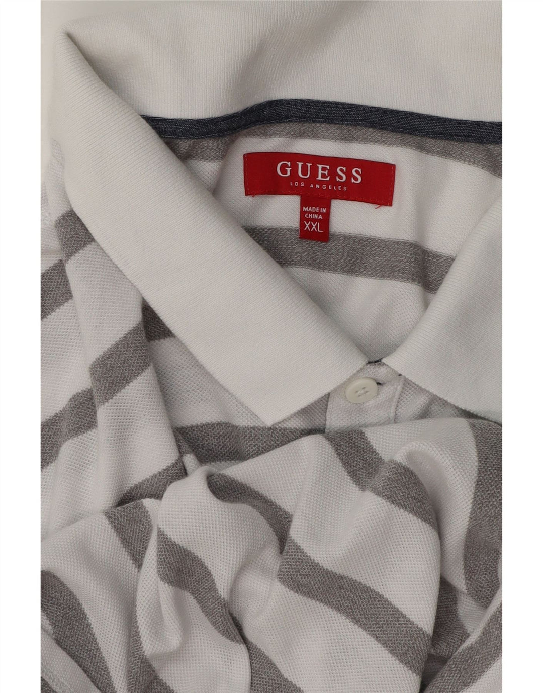 Guess Polo Homme 2XL Blanc Rayé