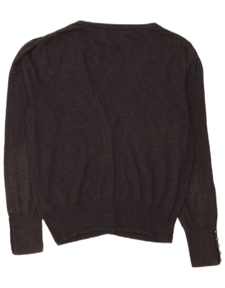 MARKS & SPENCER Pull Cardigan Femme UK 16 Large Gris Viscose