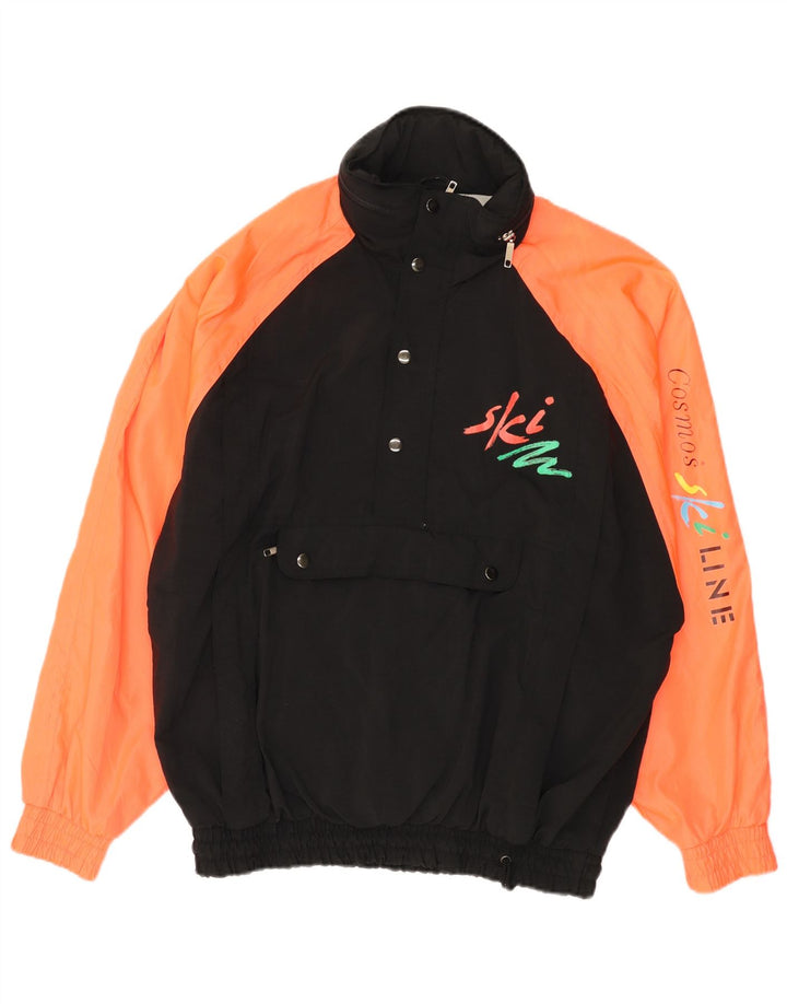 COSMOS Veste coupe-vent graphique coupe ample pour homme UK 36 Small Noir