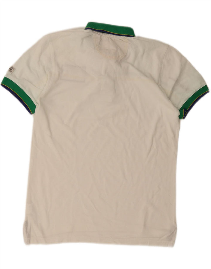 Slam Polo Graphique Homme Petit Blanc Colorblock Coton