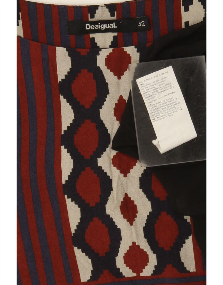 DESIGUAL Robe trapèze pour femme EU 42 Large Multicolore Géométrique