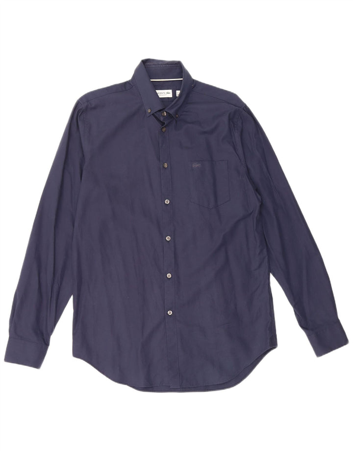 Lacoste Chemise Regular Fit Homme Taille 40 15 1/2 Coton Bleu Marine Moyen