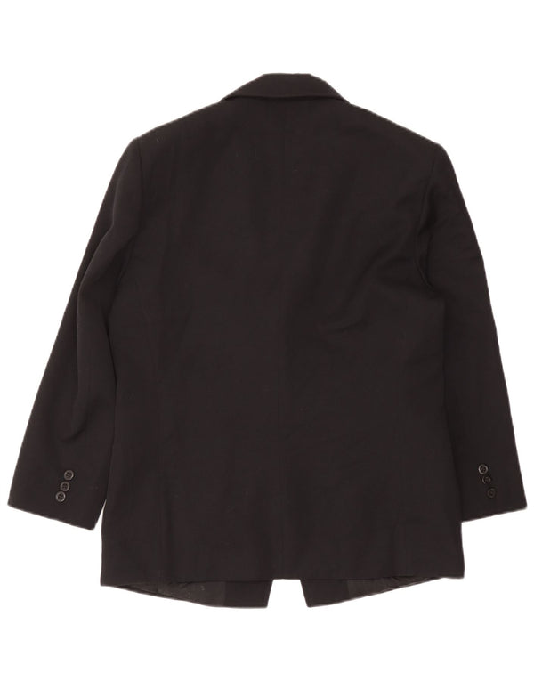 Marella Veste Blazer 1 Bouton pour Femme UK 14 Grande Laine Noire