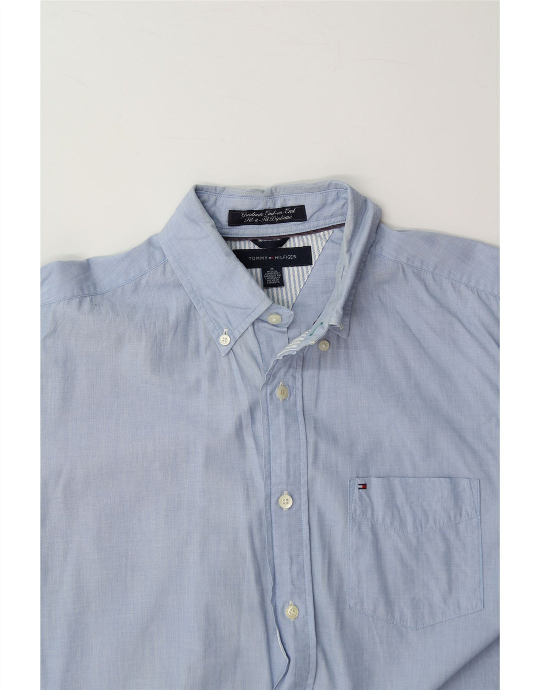 TOMMY HILFIGER Mens Shirt Medium Blue Cotton Vintage Tommy Hilfiger and Second-Hand Tommy Hilfiger from Messina Hembry 