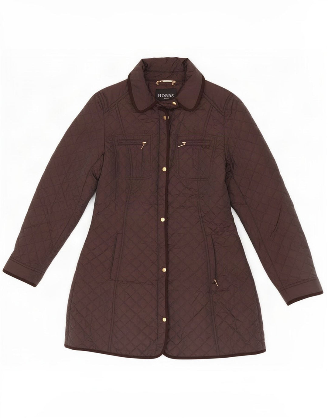 Hobbs Veste matelassée pour femme UK 12 Nylon marron moyen
