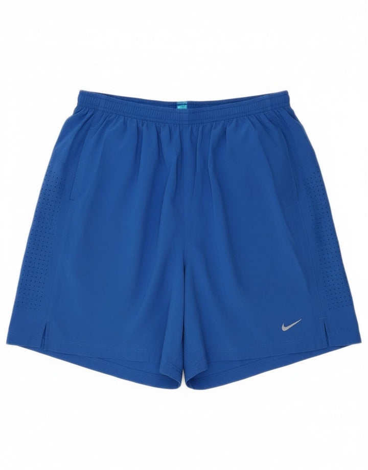 Nike Short de Sport Dri Fit Homme Bleu Moyen