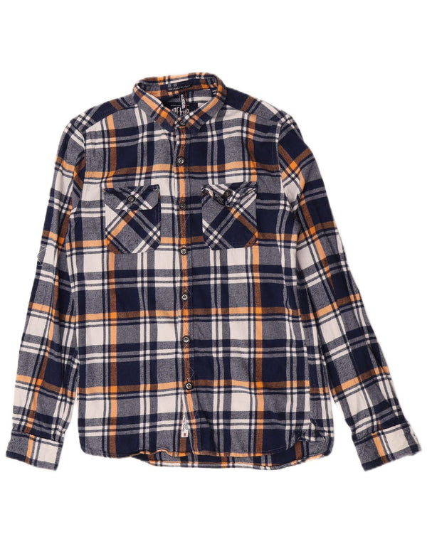 Superdry Chemise Flanelle Homme Bleu Marine Moyen Carreaux Coton
