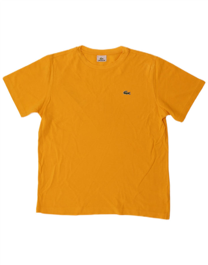 Lacoste T-Shirt Homme Top Taille 4 Coton Jaune Moyen