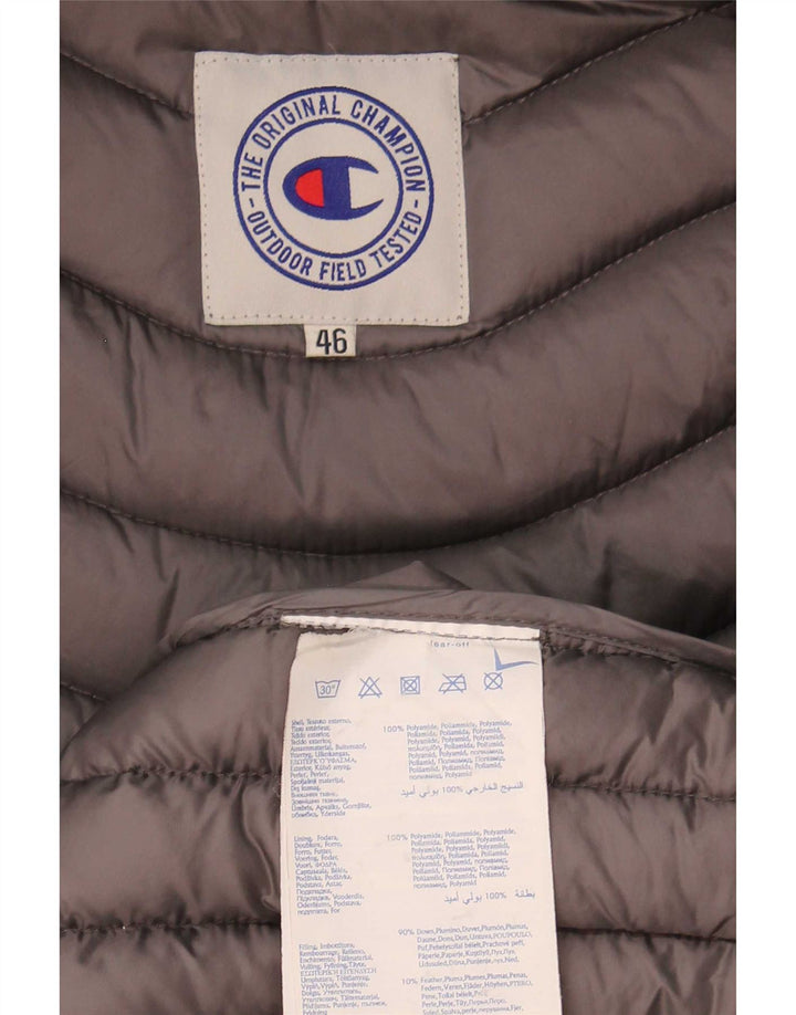 Champion Manteau matelassé à capuche pour femme IT 46 Large Gris Polyamide