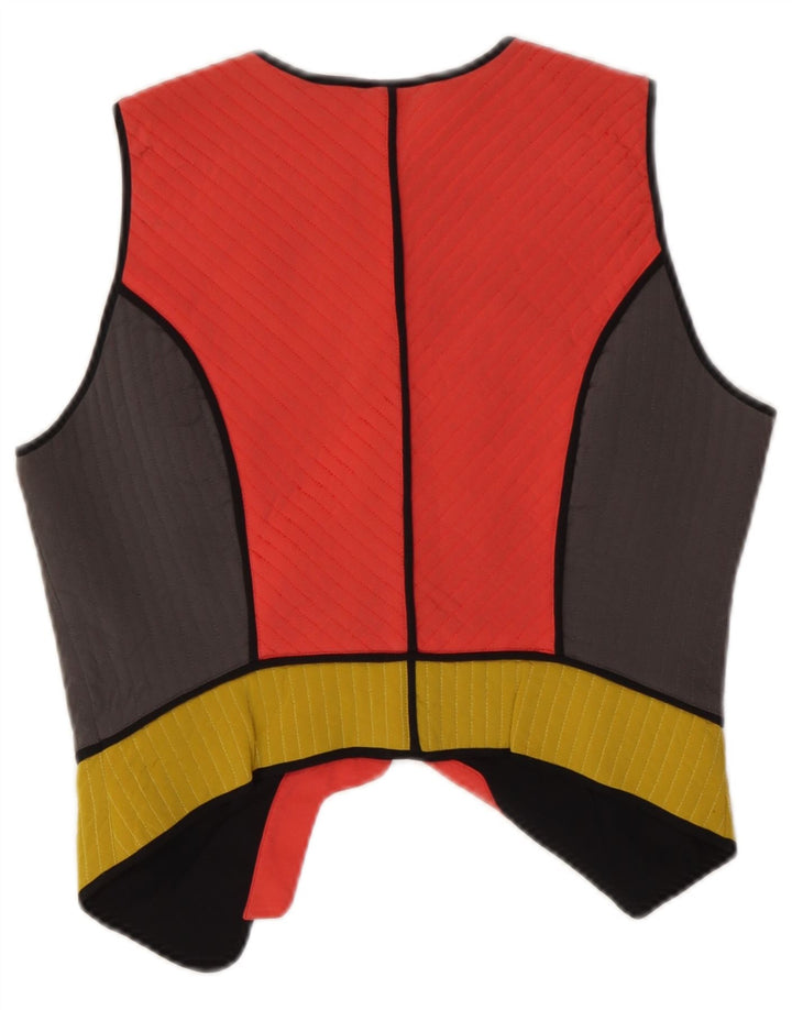 Rutzou Gilet court pour femme EU 40 Medium Multicolore Colourblock Soie