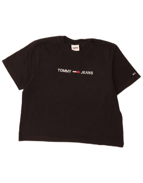Tommy Hilfiger T-shirt graphique pour femme UK 10 Small Noir