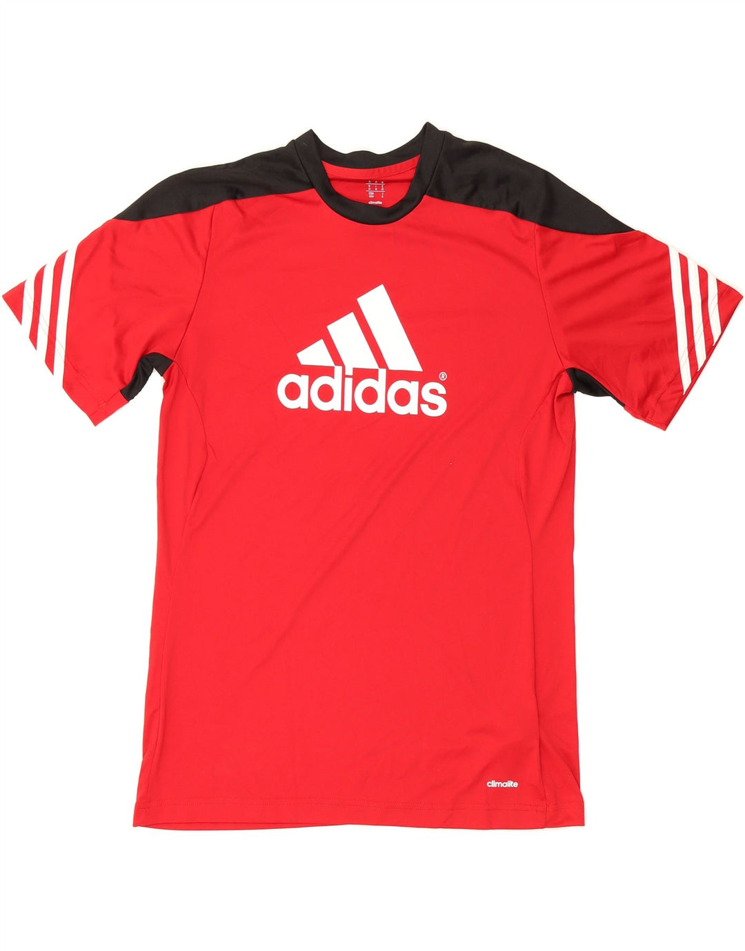 ADIDAS Mens Climalite Graphic T-Shirt Top Medium Red Colourblock Vintage Adidas and Second-Hand Adidas from Messina Hembry 