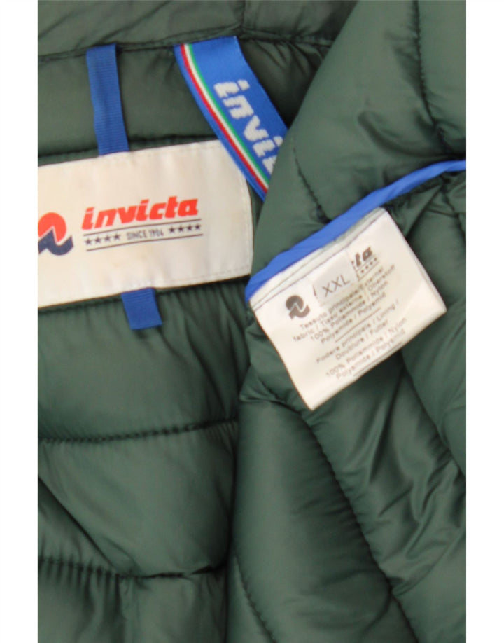INVICTA Mens Hooded Padded Jacket UK 44 2XL Navy Blue Polyamide