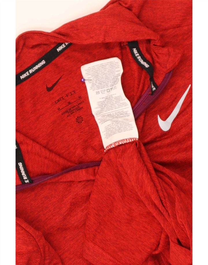 Nike Haut de survêtement Dri Fit à col zippé pour homme Rouge moucheté