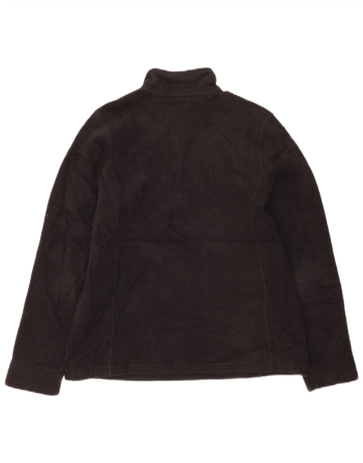 L.L.Bean Pull polaire à col zippé pour femme UK 10 Petit Noir Polyester