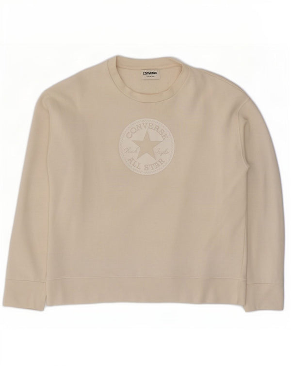 Converse Sweat-shirt graphique pour femme UK 14 Medium Off White