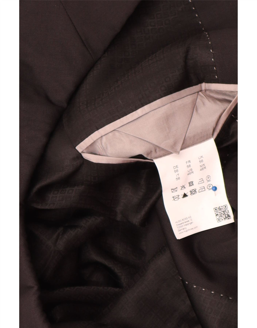 Hugo Boss Veste blazer à 2 boutons pour homme EU 56 3XL Laine vierge noire