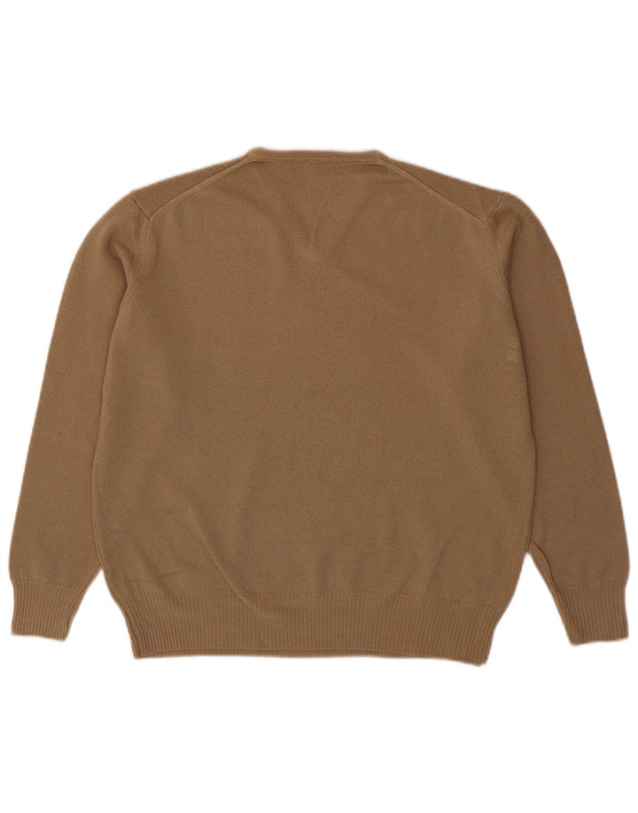Zara Pull Col V Homme XL Marron Laine