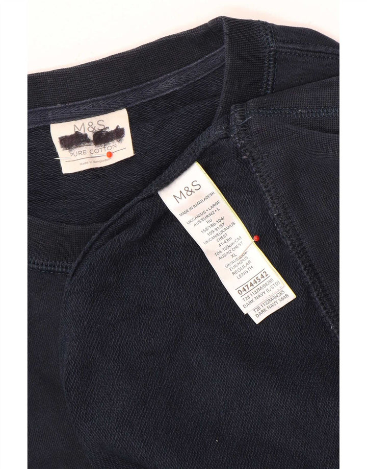 Marks & Spencer Sweat-shirt pour homme en coton bleu marine Taille L