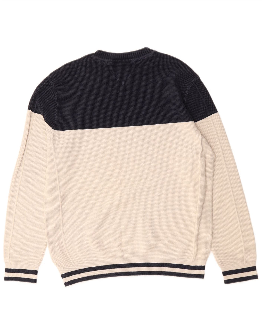 Tommy Hilfiger Pull à col rond pour homme Blanc cassé moyen Colourblock