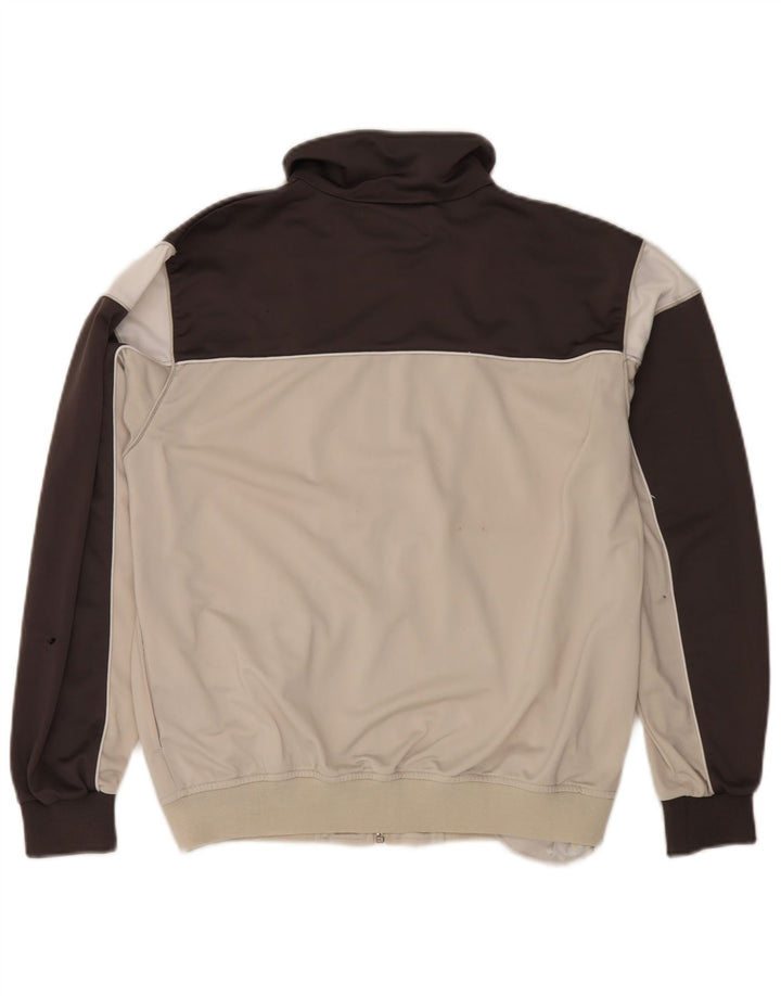 Kappa Veste de survêtement pour homme Petit polyester blanc cassé colour block