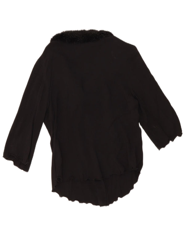 Atos Lombardini Womens 3/4 Sleeve Shirt Blouse UK 14 Large Black