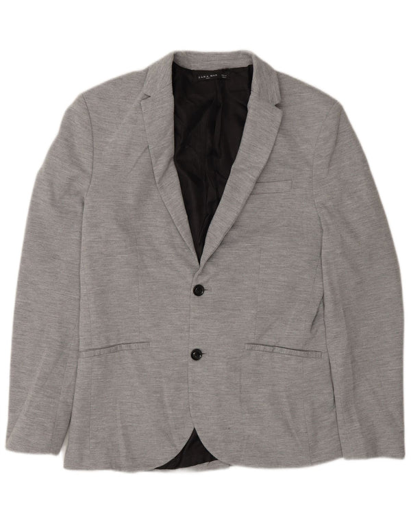 Zara Veste blazer à 2 boutons pour homme UK 40 Large Gris